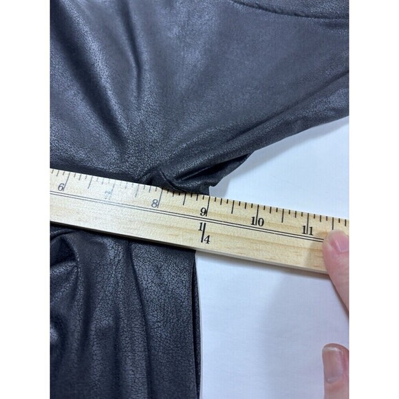 Calzedonia Faux Leather Front Panel Leggings with Moto Knee Detail Black Small - Picture 9 of 13